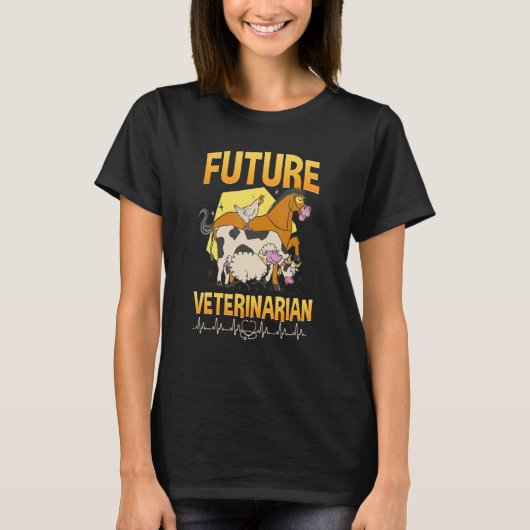 Vet Techかわいい獣医の未来の獣医 Tシャツ (正面)