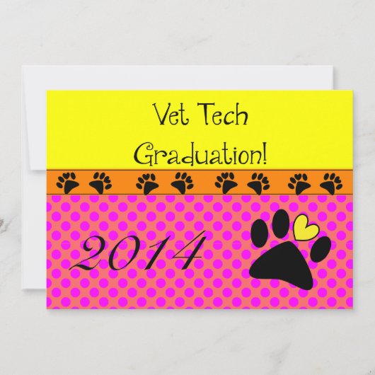 Vet Techの卒業案内 招待状 (正面)