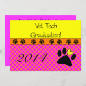 Vet Techの卒業案内 招待状 (正面/裏面)