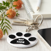 vet techキーチェーンパスブラック キーホルダー (側面)