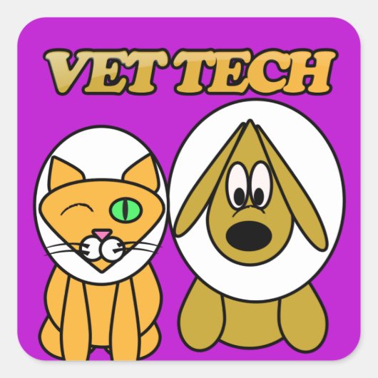 VET TECHステッカー(WWW.VETTECHSTUFF.COM) スクエアシール (正面)