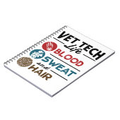 Vet Techライフブラッドスウェットとヘア ノートブック (左側)