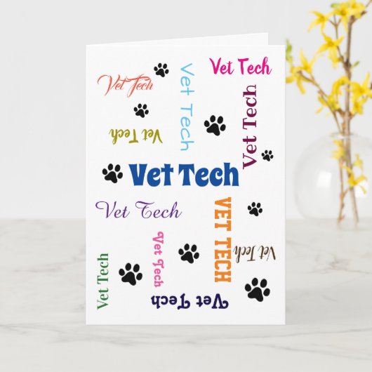 Vet Tech卒業カード2 カード (黄色い花)