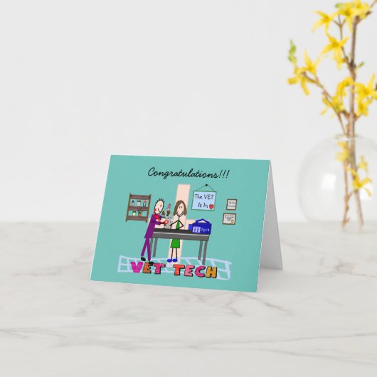 Vet Tech卒業 カード (黄色い花)