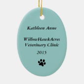Vet Tech -パーソナライズされた Paw Prints on Myハート#2 セラミックオーナメント (裏面)