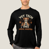 Vet Tech Animal Whisperer Cute Puppy Stethoscope トライブレンドＴシャツ (正面)