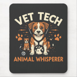 Vet Tech Animal Whisperer Cute Puppy Stethoscope マウスパッド