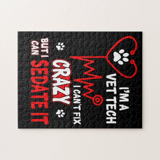 Vet Tech Can_t T Tシャツ熱狂するを修正 ジグソーパズル (横)