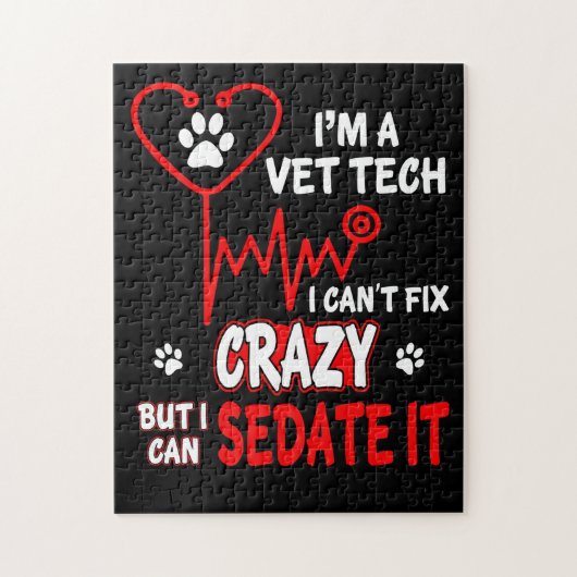 Vet Tech Can_t T Tシャツ熱狂するを修正 ジグソーパズル (縦)