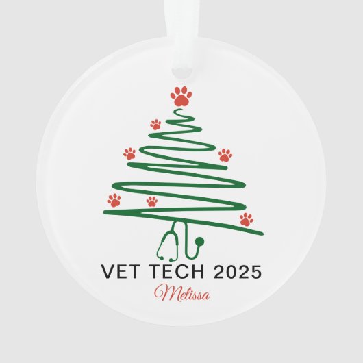 Vet Tech Christmas Tree オーナメント (裏面)