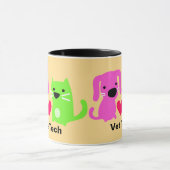 Vet Tech Dog & Cat & ハート マグカップ (中央)