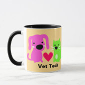 Vet Tech Dog & Cat & ハート マグカップ (左)