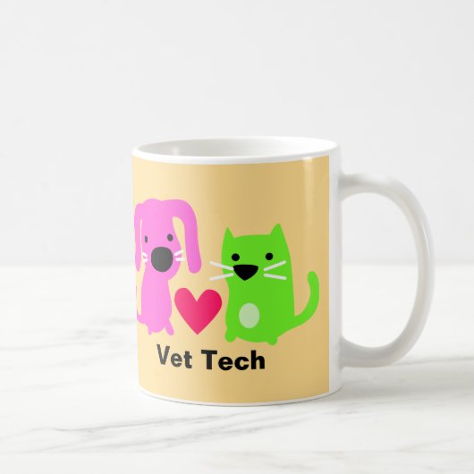 Vet Tech Dog & Cat & ハート マグカップ (右)
