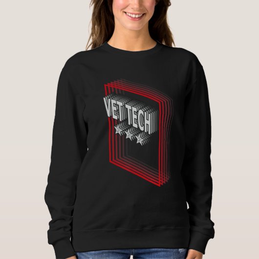 VET Tech Job Title Appreciation Retro スウェットシャツ (正面)
