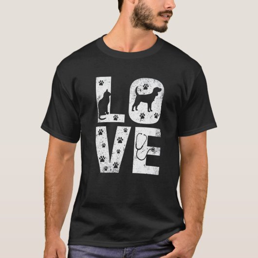 Vet Tech Love Animals獣医 Tシャツ (正面)