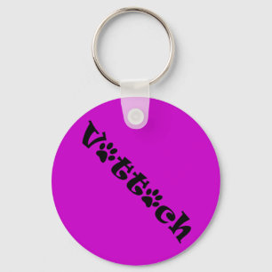 vet tech paw shadow design keychain キーホルダー