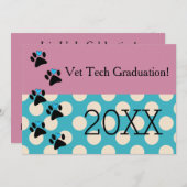 Vet Tech Shartial Pink and Blue（英語） 招待状 (正面/裏面)