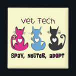 Vet Tech SPAY NEUTERブラックキャッツデザイン マグネット<br><div class="desc">獣医，獣医，獣医テクノロジー，獣医テクニシャン，獣医ギフト，獣医テクニシャン，獣医テクニシャン</div>