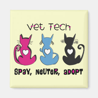 Vet Tech SPAY NEUTERブラックキャッツデザイン マグネット