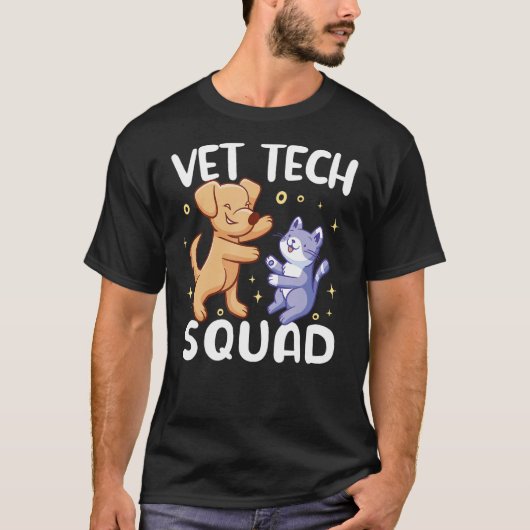 Vet Tech Squadペット獣医かわいい Tシャツ (正面)