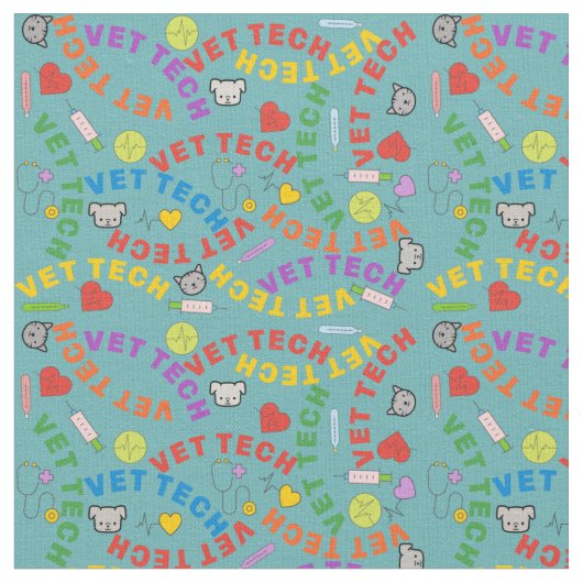 Vet Tech Teal ファブリック (クローズアップ)
