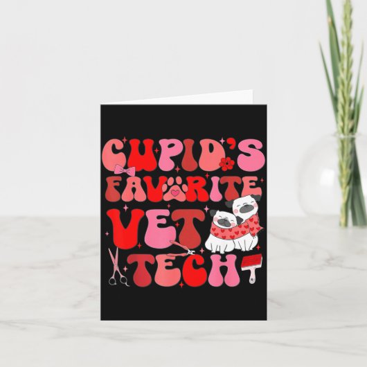 Vet Tech Valentines Day Veterinary Vet Student Vet カード (正面)
