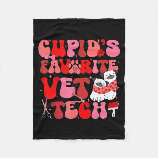 Vet Tech Valentines Day Veterinary Vet Student Vet フリースブランケット (正面)