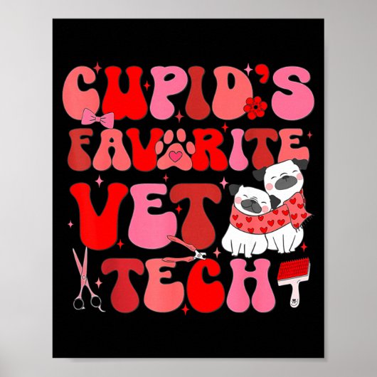 Vet Tech Valentines Day Veterinary Vet Student Vet ポスター (正面)