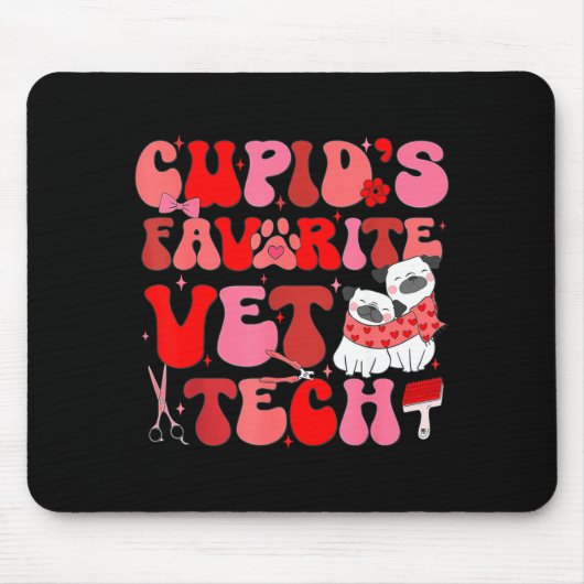 Vet Tech Valentines Day Veterinary Vet Student Vet マウスパッド (正面)