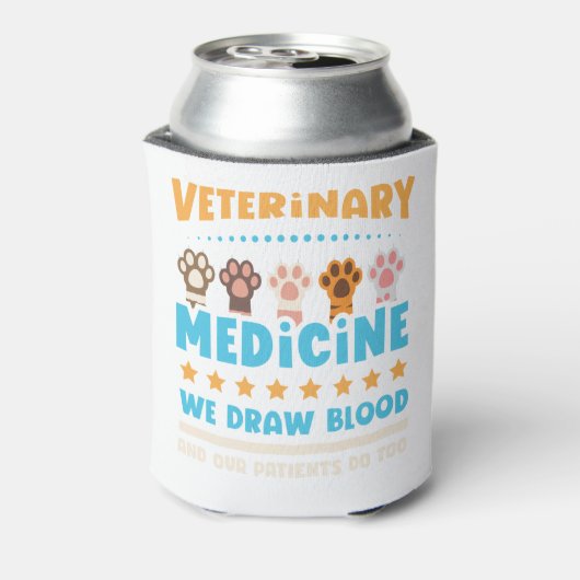 Vet Tech Veterinarian Funny Draw Blood 缶クーラー (缶裏面)