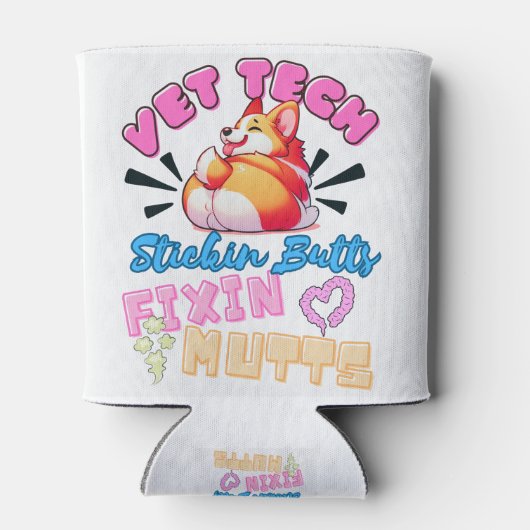 vet tech,veterinary technician,funny,nurse,cute 缶クーラー (裏面)