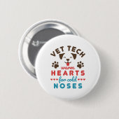 Vet Tech Warmハートfor Cold Noses 缶バッジ (正面&裏面)