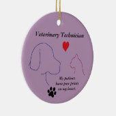 Vet Technician – 私のハートのポープリント#2紫 セラミックオーナメント (右)