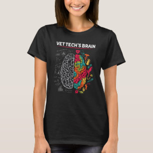 Vet Tech's Brain Veterinarian Pet DoctorナースRes Tシャツ