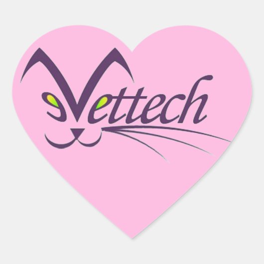 Vetechステッカーハートピンク ハートシール (正面)