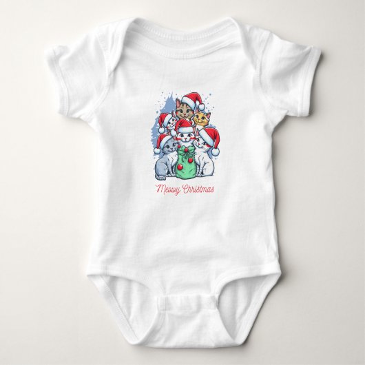 Vêtements Pour Bébé Merry Christmas Noël  ベビーボディスーツ (正面)