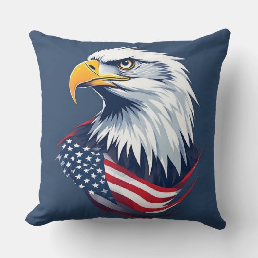Veteran Eagle Gift – American Flag Design クッション (正面)