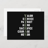 Veteran Facts Happy Veterans Day Support Graphic 案内ポストカード (正面/裏面)