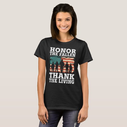 Veteran Honor The Fallen Patriotic Veterans Day Tシャツ (正面フル)