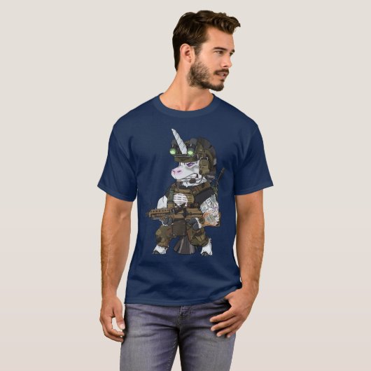 Veteran Operator Military Tactical Unicorn Tシャツ (正面フル)