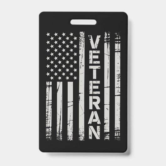 Veteran Patriotic U.S Army American Flag America バッジ (正面)