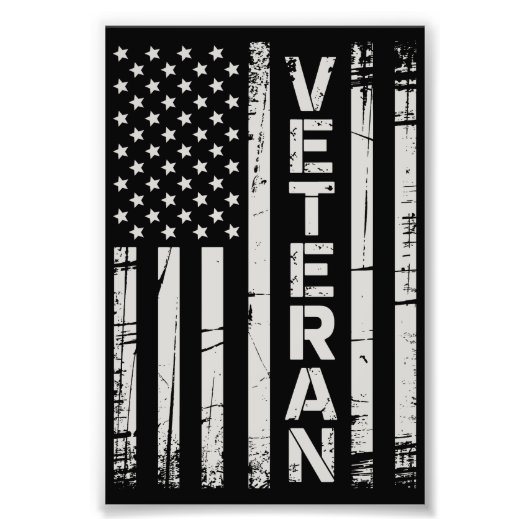 Veteran Patriotic U.S Army American Flag America フォトプリント (正面)