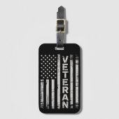 Veteran Patriotic U.S Army American Flag America ラゲッジタグ (正面縦)