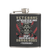 Veteran Patriotic USA Funny Humor フラスク (正面)