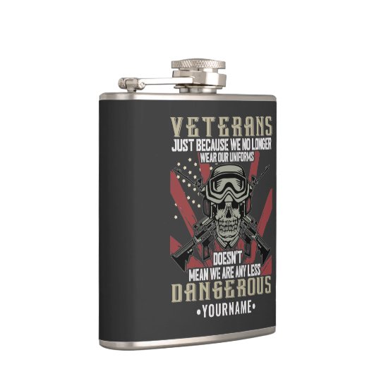 Veteran Patriotic USA Funny Humor フラスク (右)