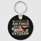 Veteran US Air Force American America Flag キーホルダー (正面)