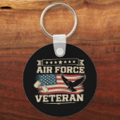 Veteran US Air Force American America Flag キーホルダー (正面)