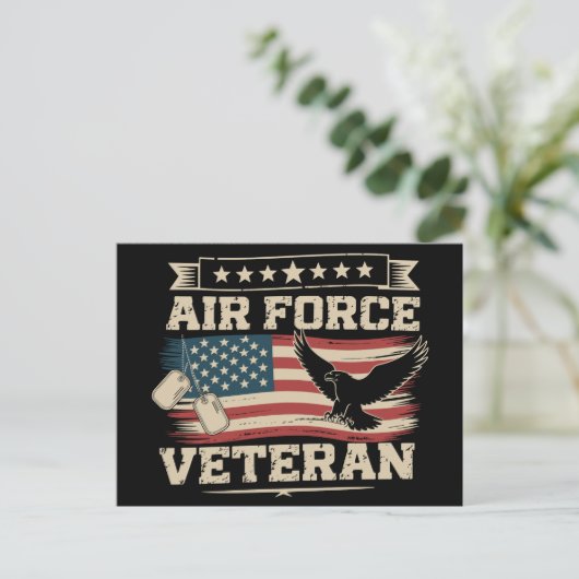 Veteran US Air Force American America Flag  ポストカード (スタンド正面)