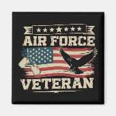 Veteran US Air Force American America Flag マグネット (正面)