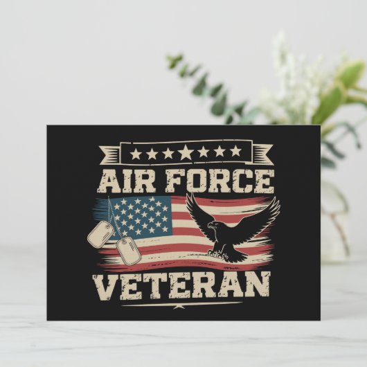 Veteran US Air Force American America Flag  招待状 (スタンド正面)